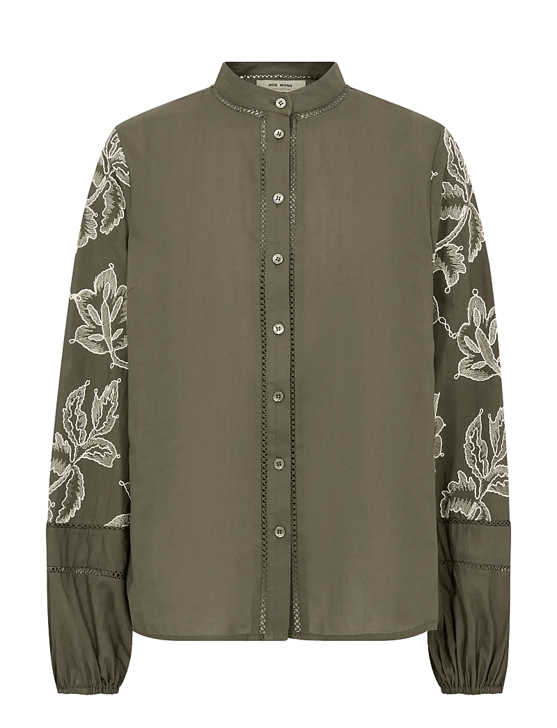 MOS MOSH - MMLouis Line Shirt - långärmade skjortor - olive night - 1