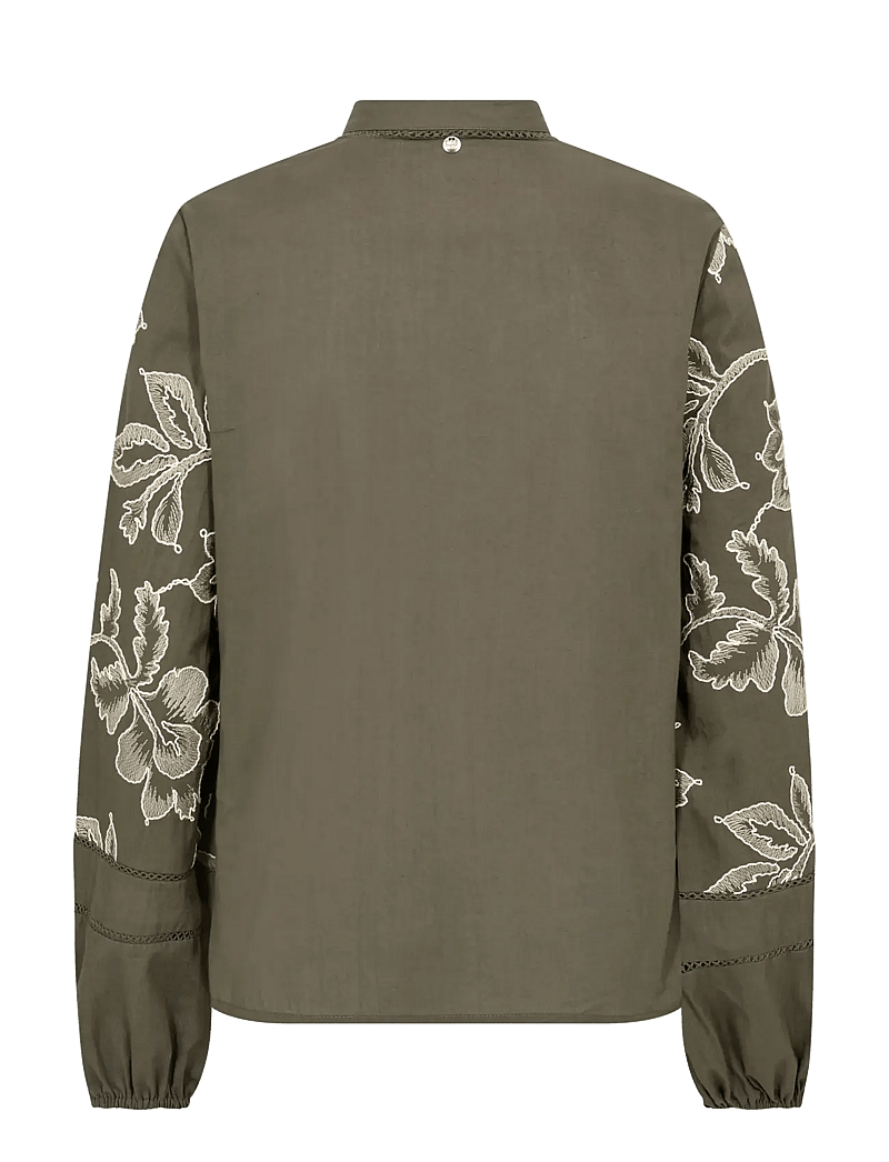 MOS MOSH - MMLouis Line Shirt - långärmade skjortor - olive night - 2