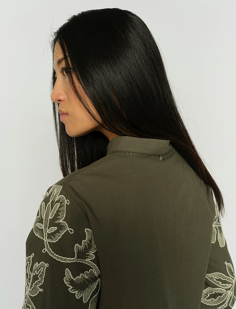 MOS MOSH - MMLouis Line Shirt - långärmade skjortor - olive night - 4