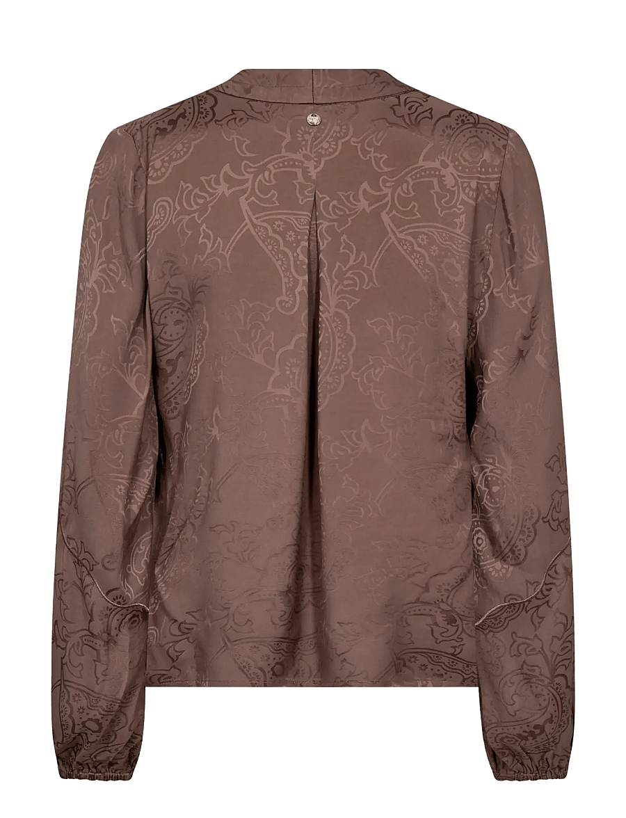 MOS MOSH - MMHefa Paisleya Blouse - langærmede bluser - coffee quartz - 2