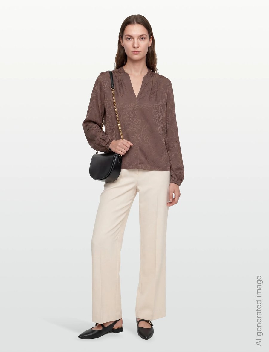 MOS MOSH - MMHefa Paisleya Blouse - langærmede bluser - coffee quartz - 0