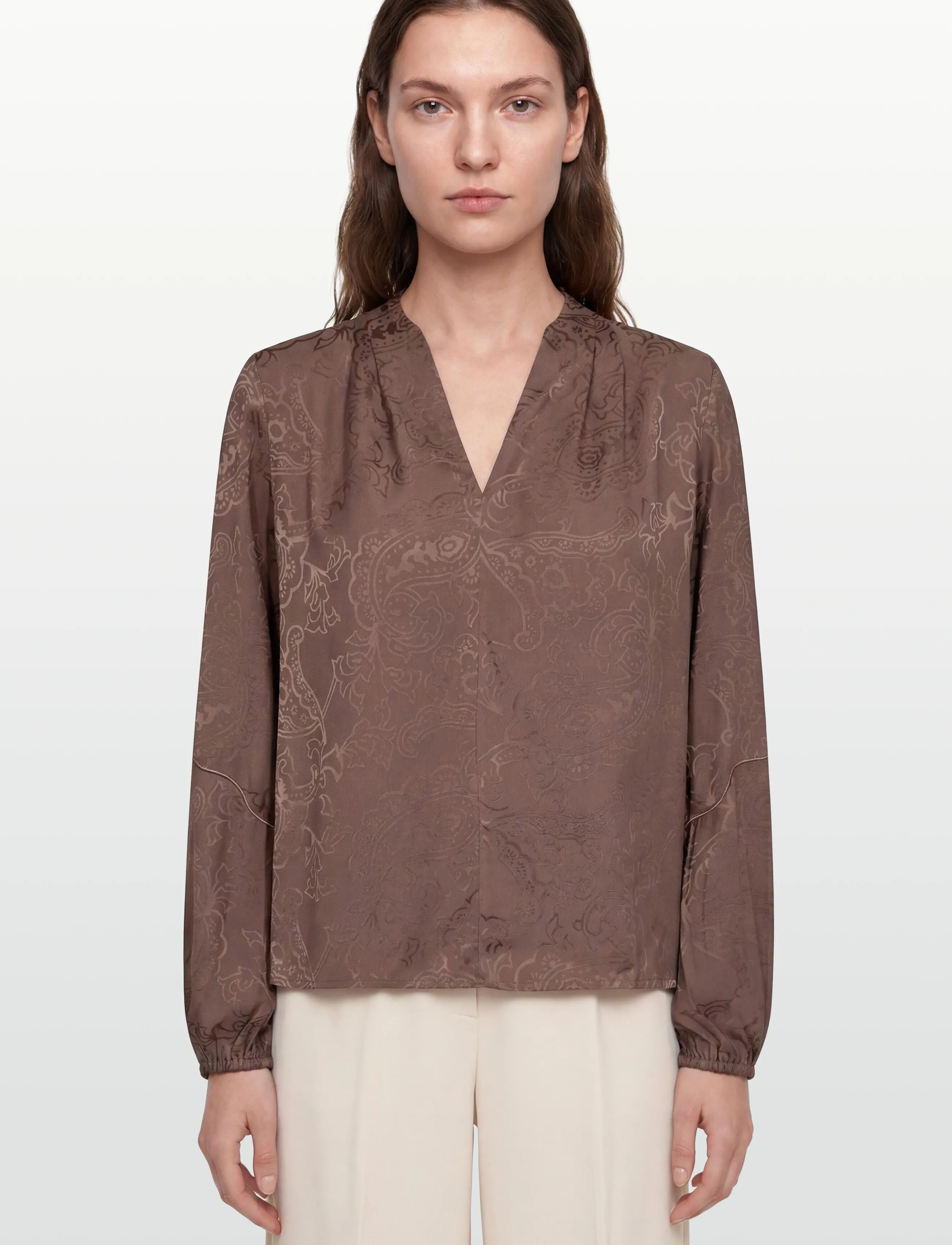 MOS MOSH - MMHefa Paisleya Blouse - långärmade blusar - coffee quartz - 3