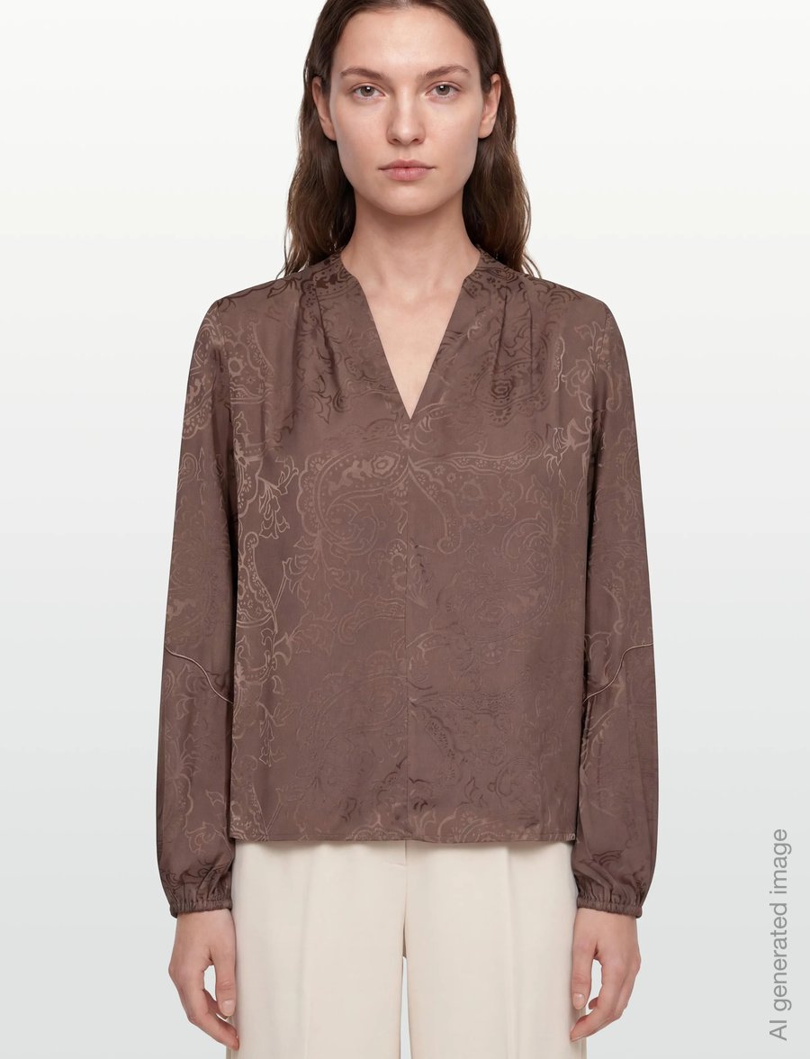 MOS MOSH - MMHefa Paisleya Blouse - langærmede bluser - coffee quartz - 3