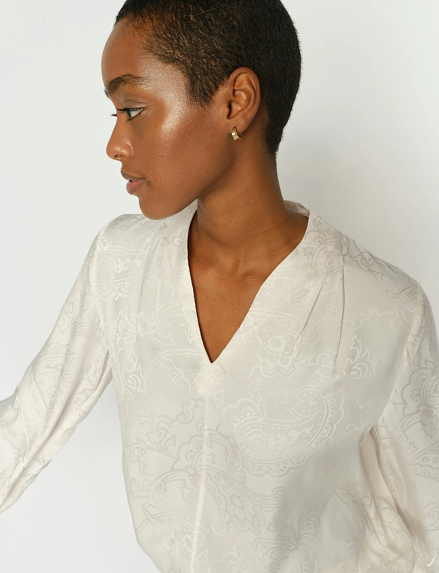 MOS MOSH - MMHefa Paisleya Blouse - långärmade blusar - ecru - 3