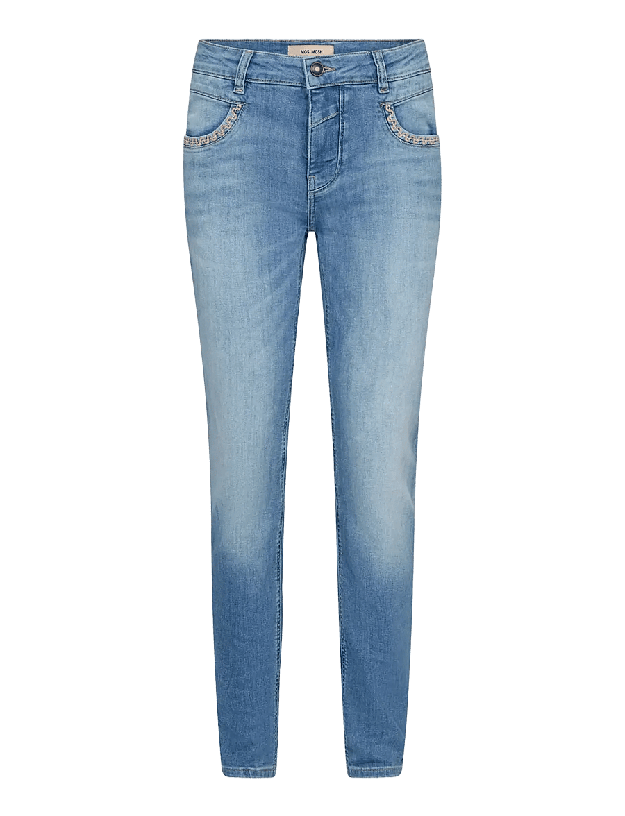 MOS MOSH - MMNaomi Salute Emb. Jeans - skinny jeans - mid blue - 0