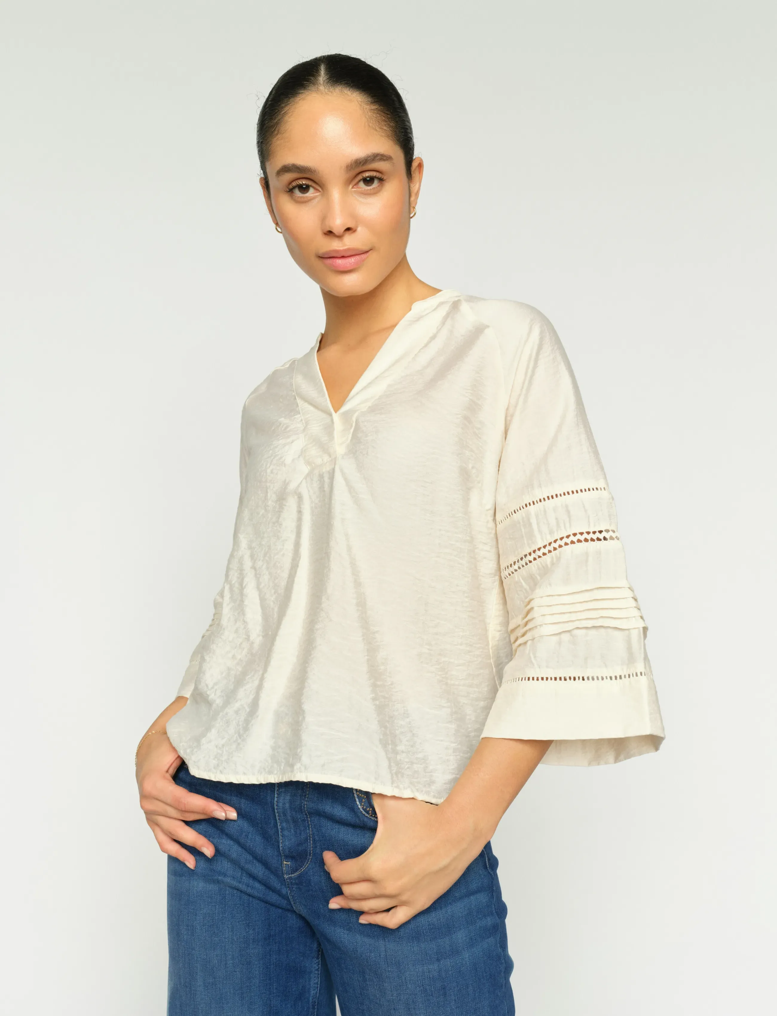 MOS MOSH Mmaleysa Nila Blouse, XS, Blouses, Creme - Long-sleeved, Frauen