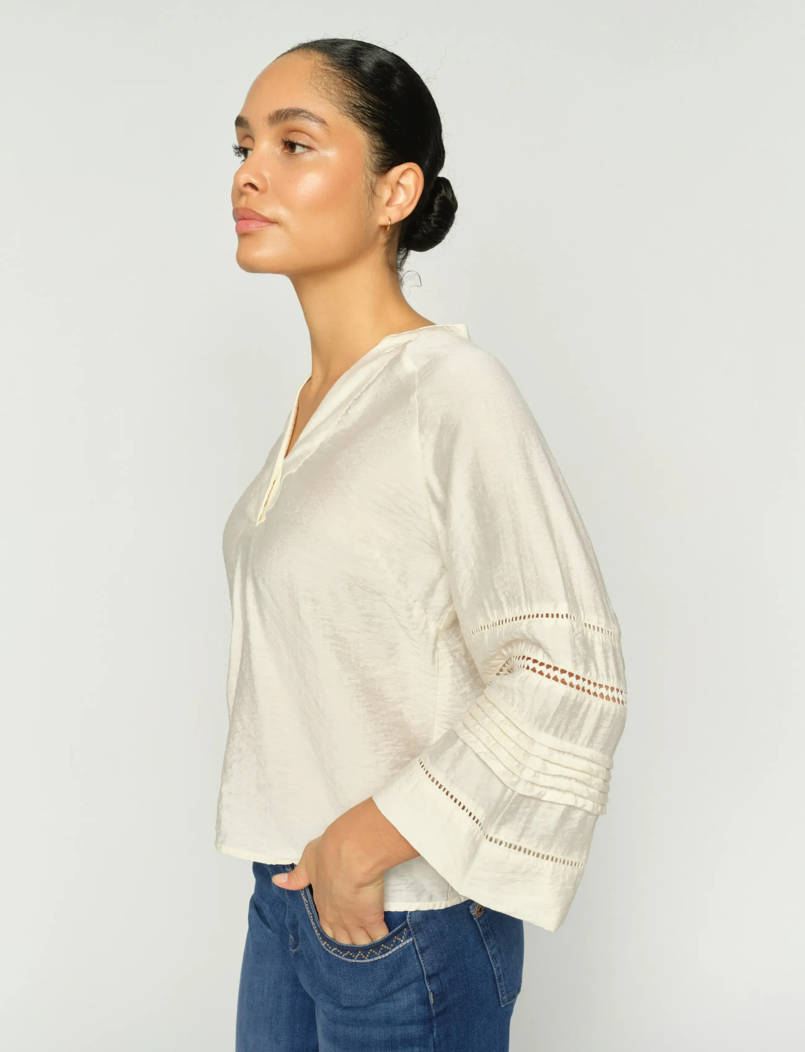 MOS MOSH - MMAleysa Nila Blouse - long sleeved blouses - ecru - 3