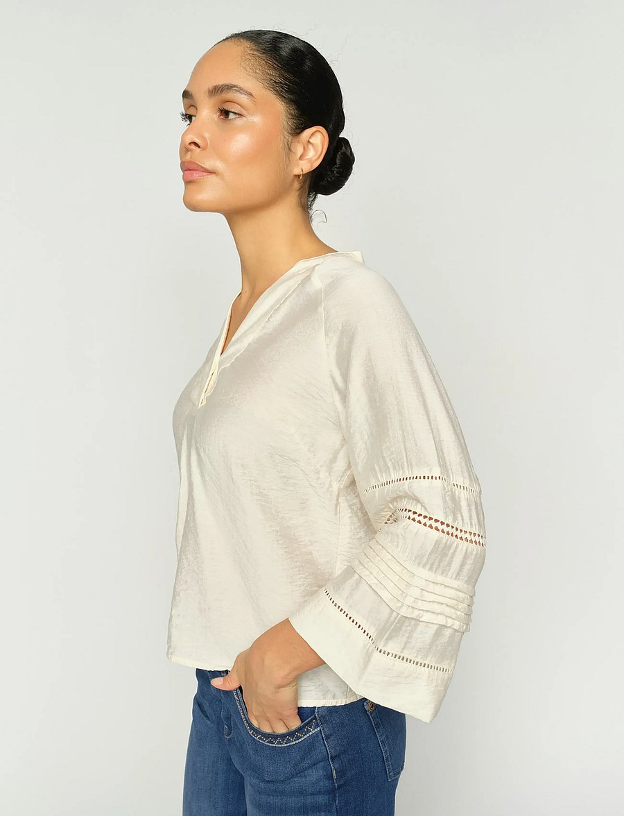 MOS MOSH - MMAleysa Nila Blouse - long sleeved blouses - ecru - 3