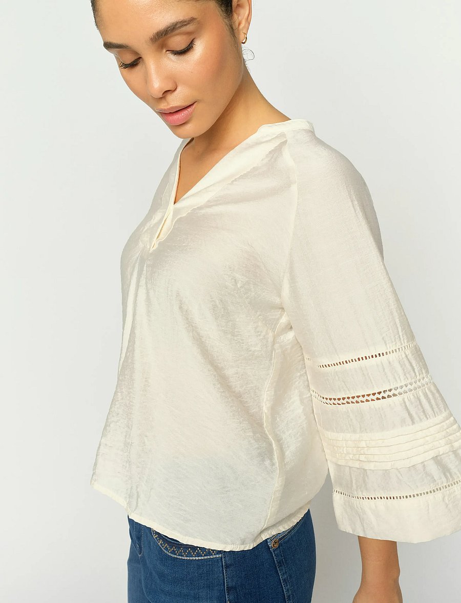 MOS MOSH - MMAleysa Nila Blouse - long sleeved blouses - ecru - 4