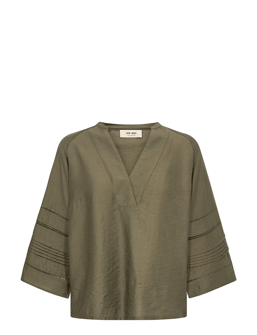 MOS MOSH - MMAleysa Nila Blouse - långärmade blusar - olive night - 1