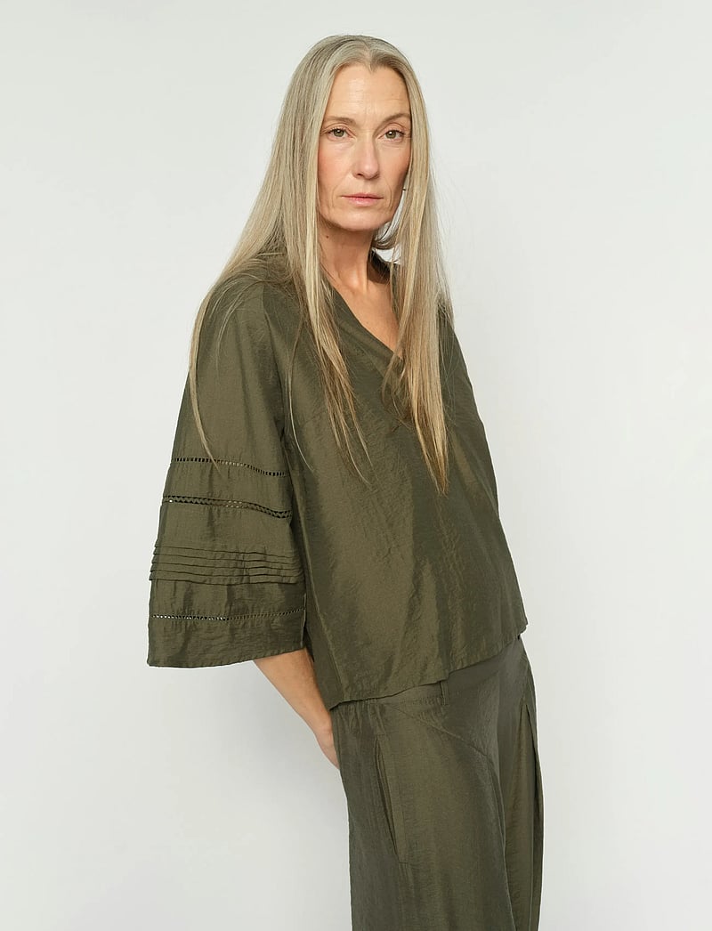 MOS MOSH - MMAleysa Nila Blouse - bluzki z długimi rękawami - olive night - 3