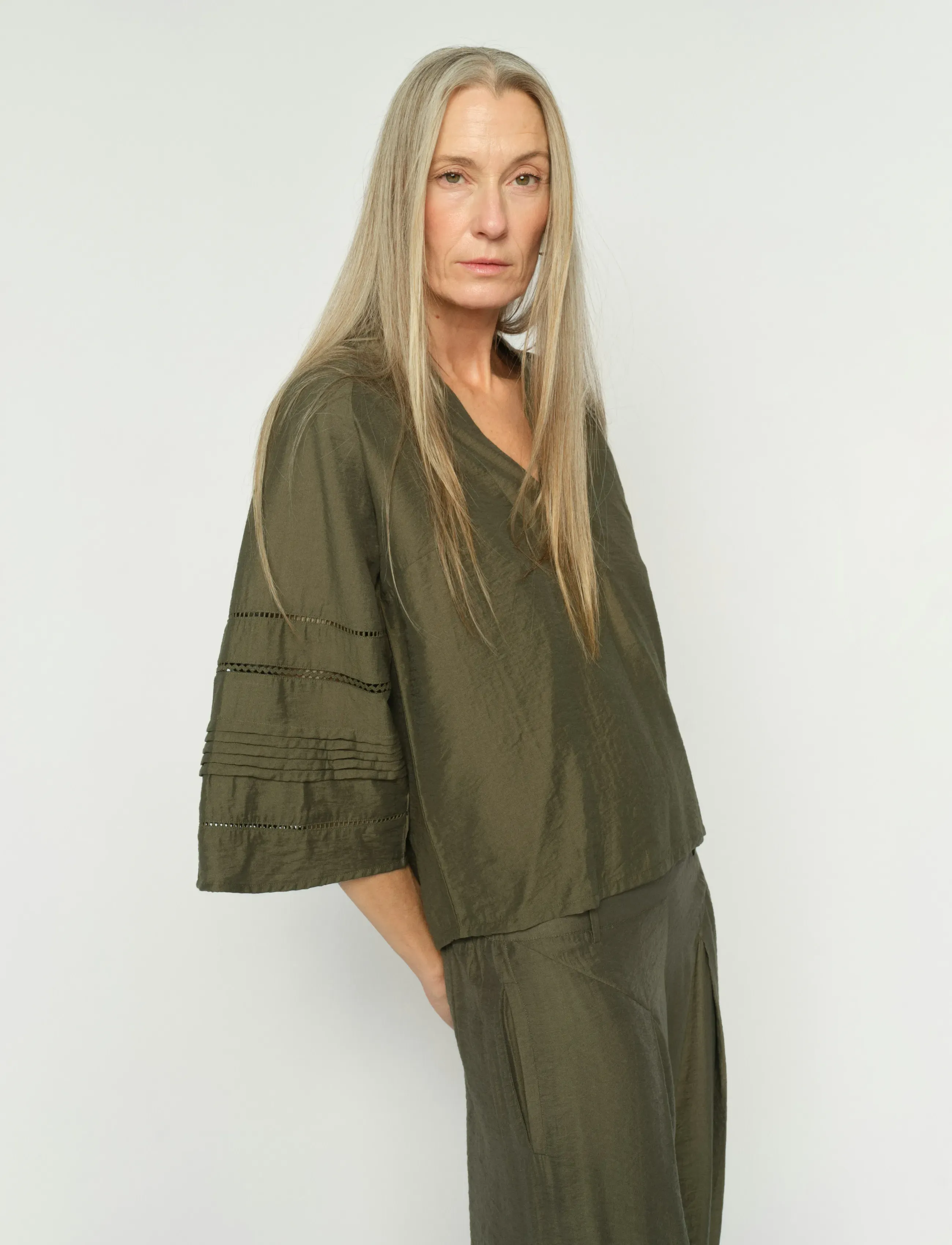 MOS MOSH - MMAleysa Nila Blouse - långärmade blusar - olive night - 3