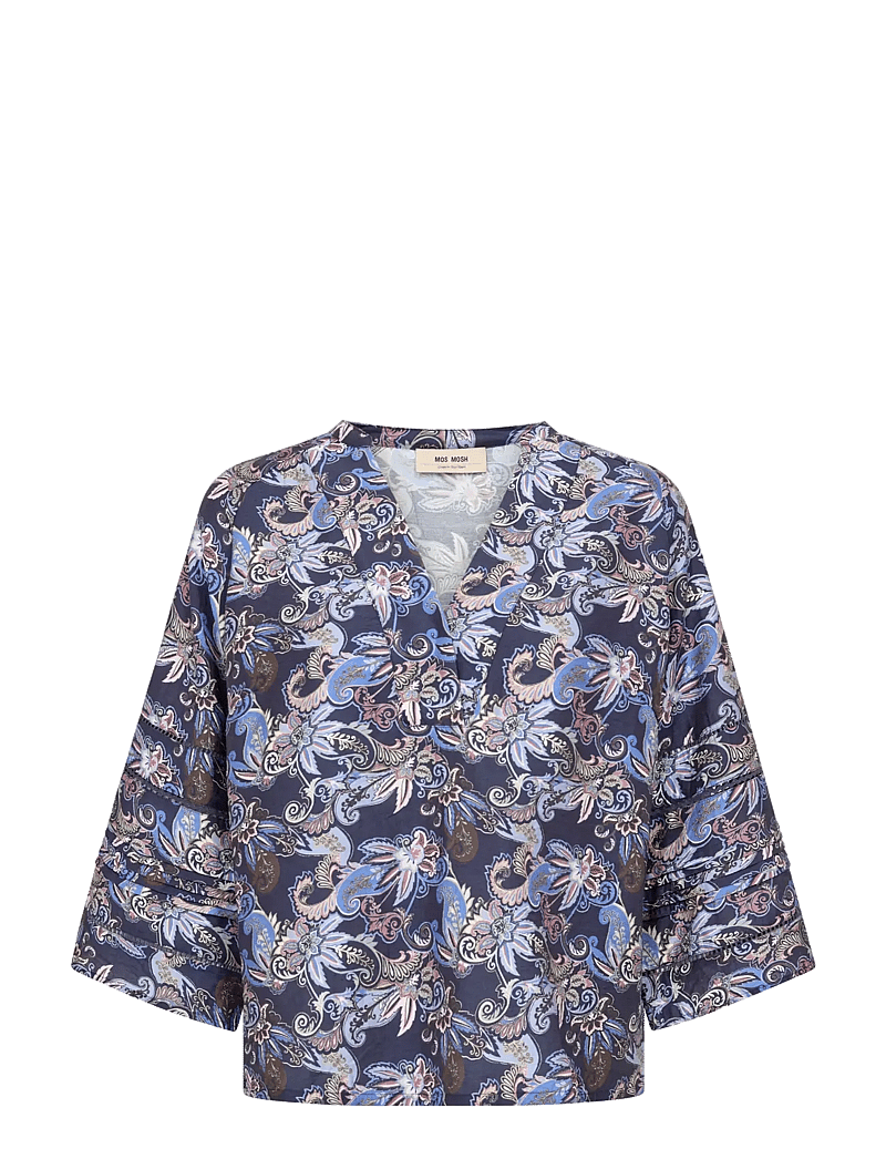 MOS MOSH - MMAleysa Paisley Blouse - kurzämlige blusen - crown blue - 1