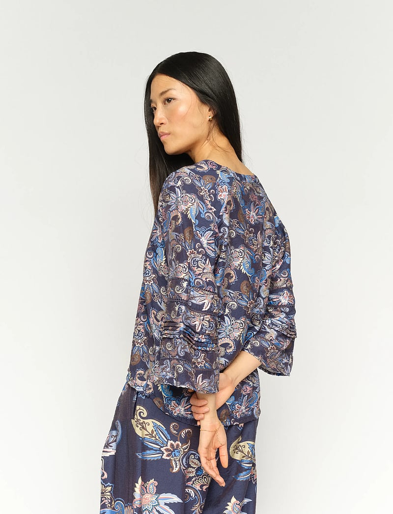 MOS MOSH - MMAleysa Paisley Blouse - kurzämlige blusen - crown blue - 3