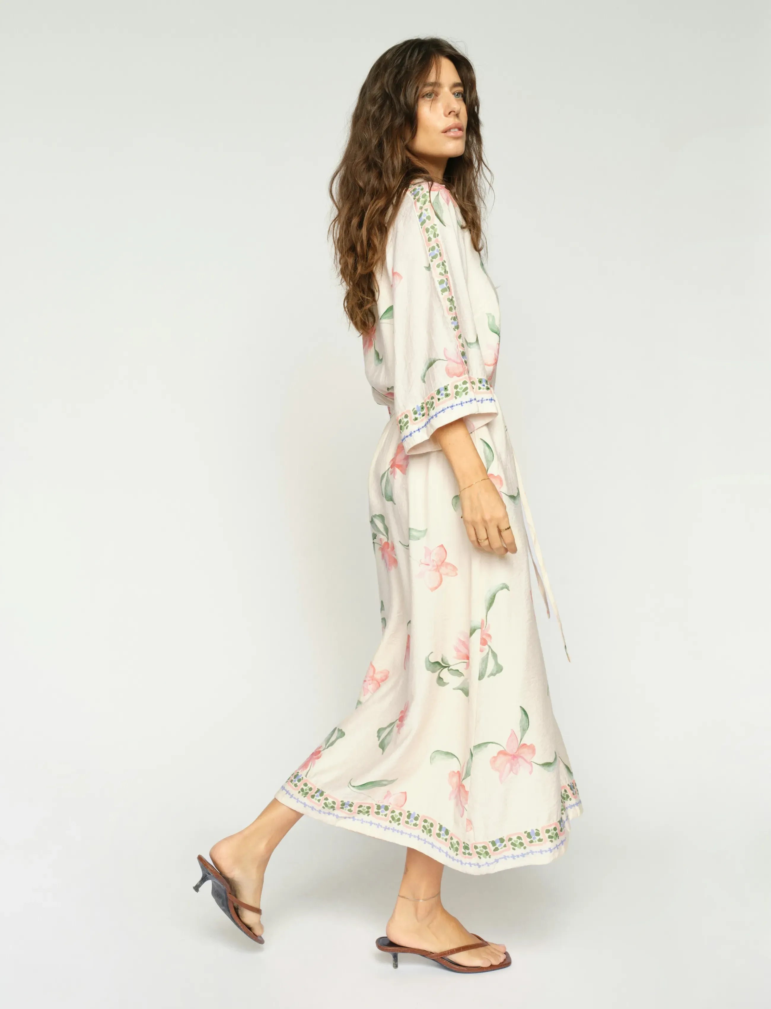 MOS MOSH Mmbunno Big Orchid Dress, XS, Dresses, Creme - Knee-length & Midi, Frauen
