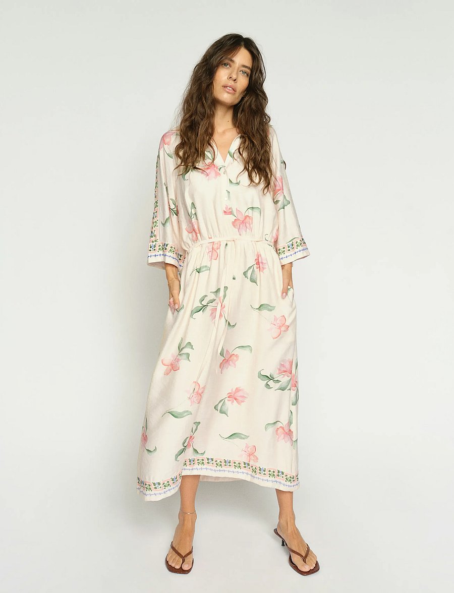 MOS MOSH - MMBunno Big Orchid Dress - hemdkleider - ecru - 3
