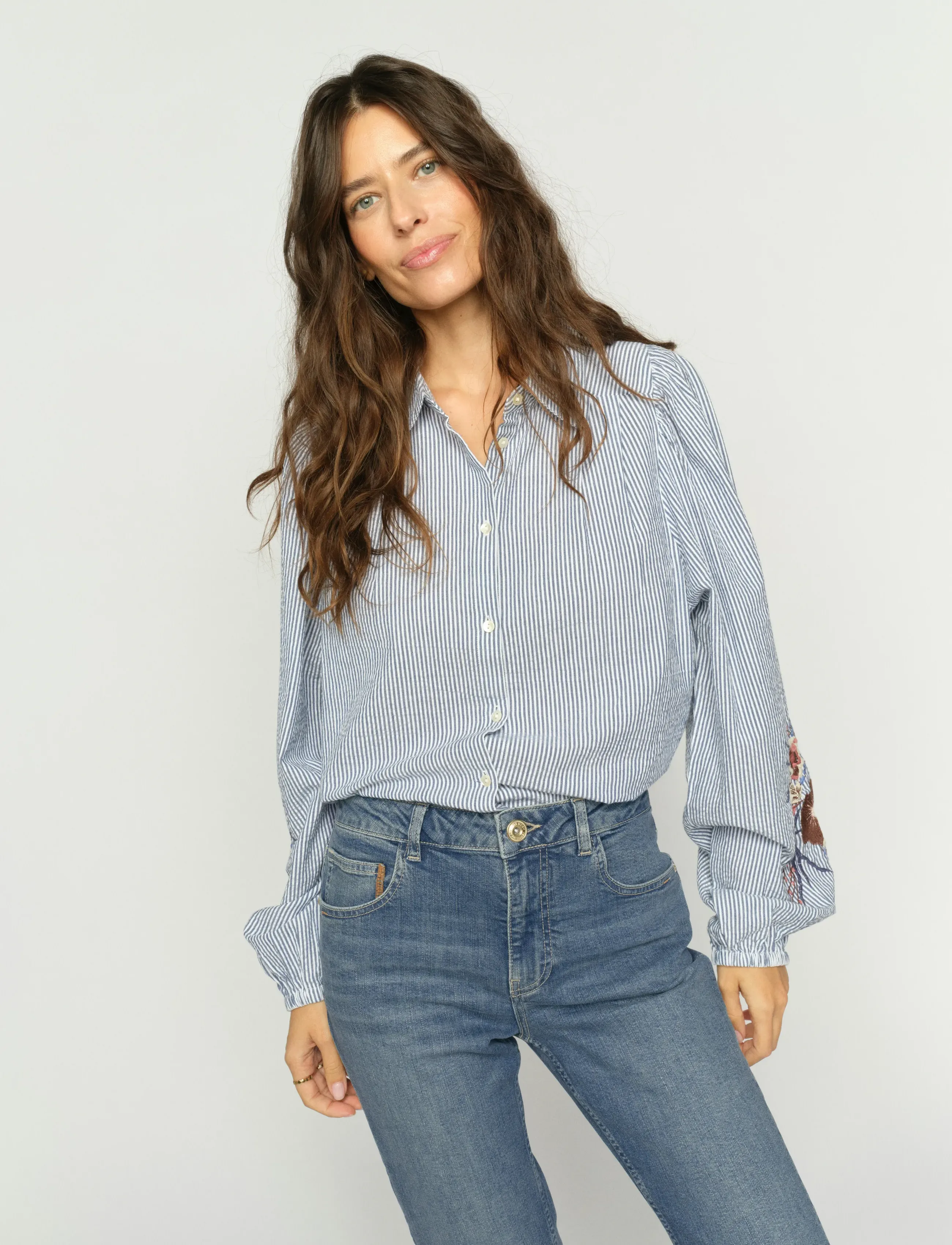 MOS MOSH - MMCiu Oxfo Shirt - langærmede skjorter - crown blue - 4