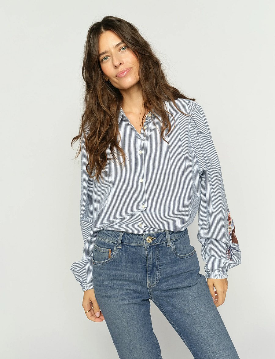 MOS MOSH - MMCiu Oxfo Shirt - langärmlige hemden - crown blue - 4