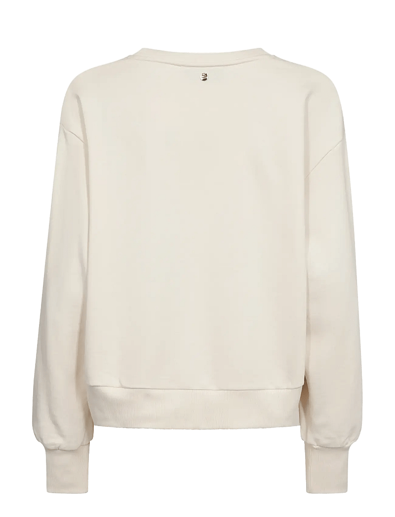MOS MOSH - MMCosette V-LS Spring Sweatshirt - modetrends - ecru - 2