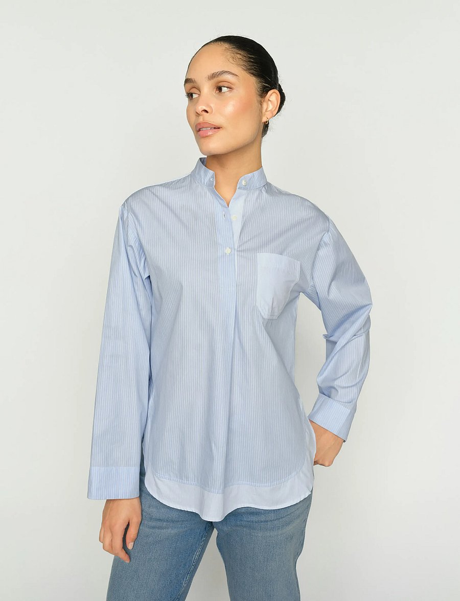 MOS MOSH - MMBronwyn Stripe Shirt - pikkade varrukatega särgid - brunnera blue - 0