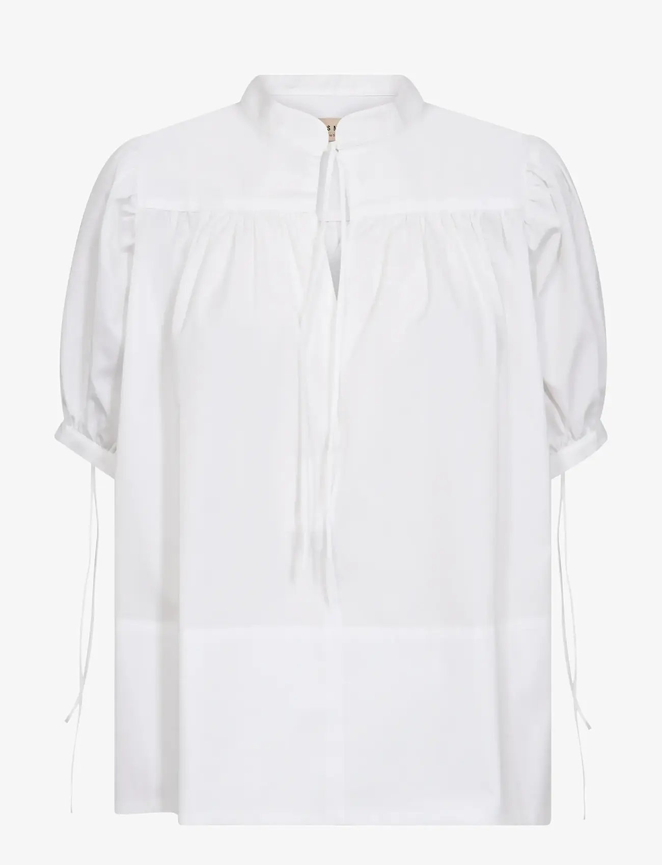 MOS MOSH - MMTarima SS Cotton Blouse - kortærmede bluser - white - 1