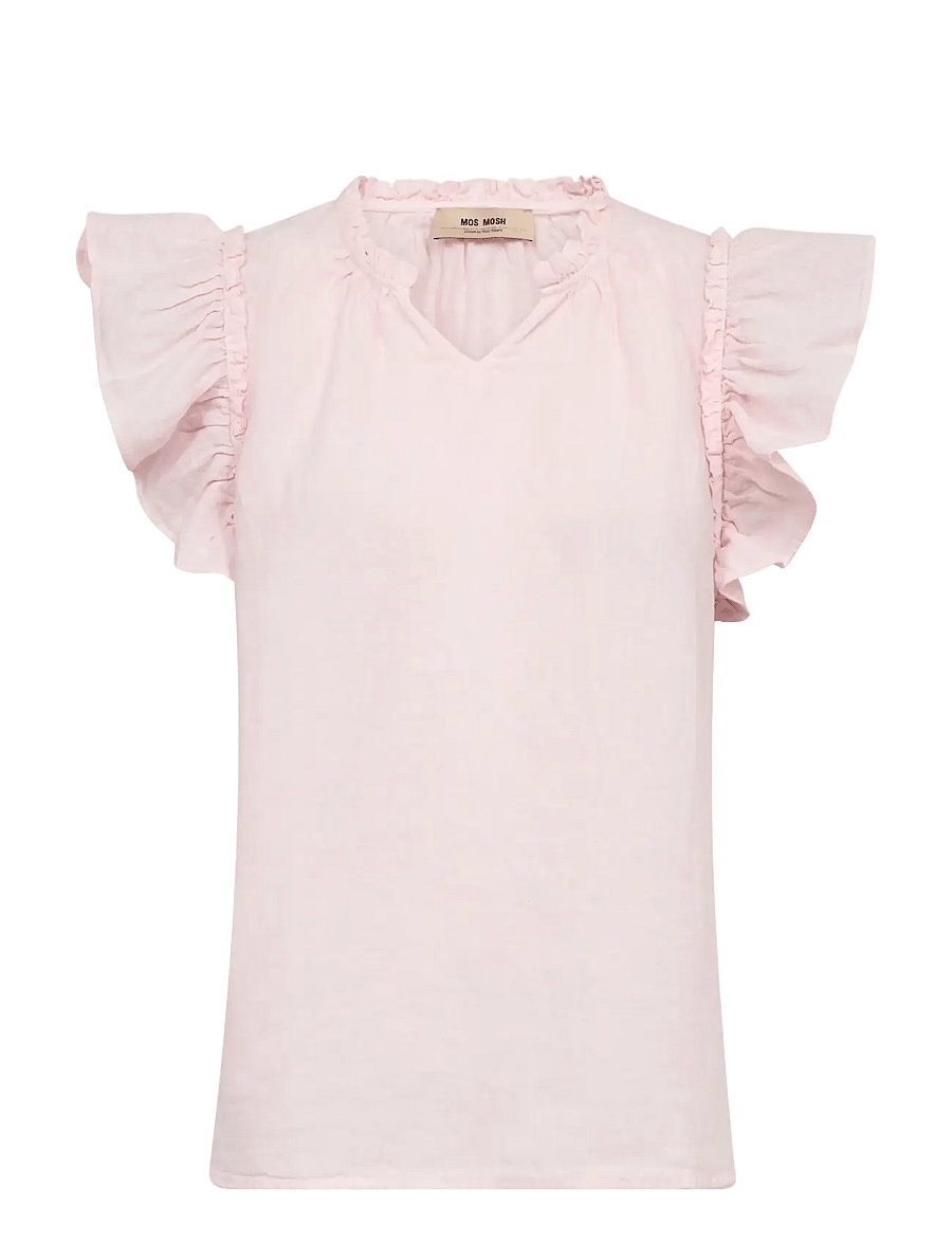 MOS MOSH - MMTea Linen Blouse - short-sleeved blouses - ballet slipper - 1