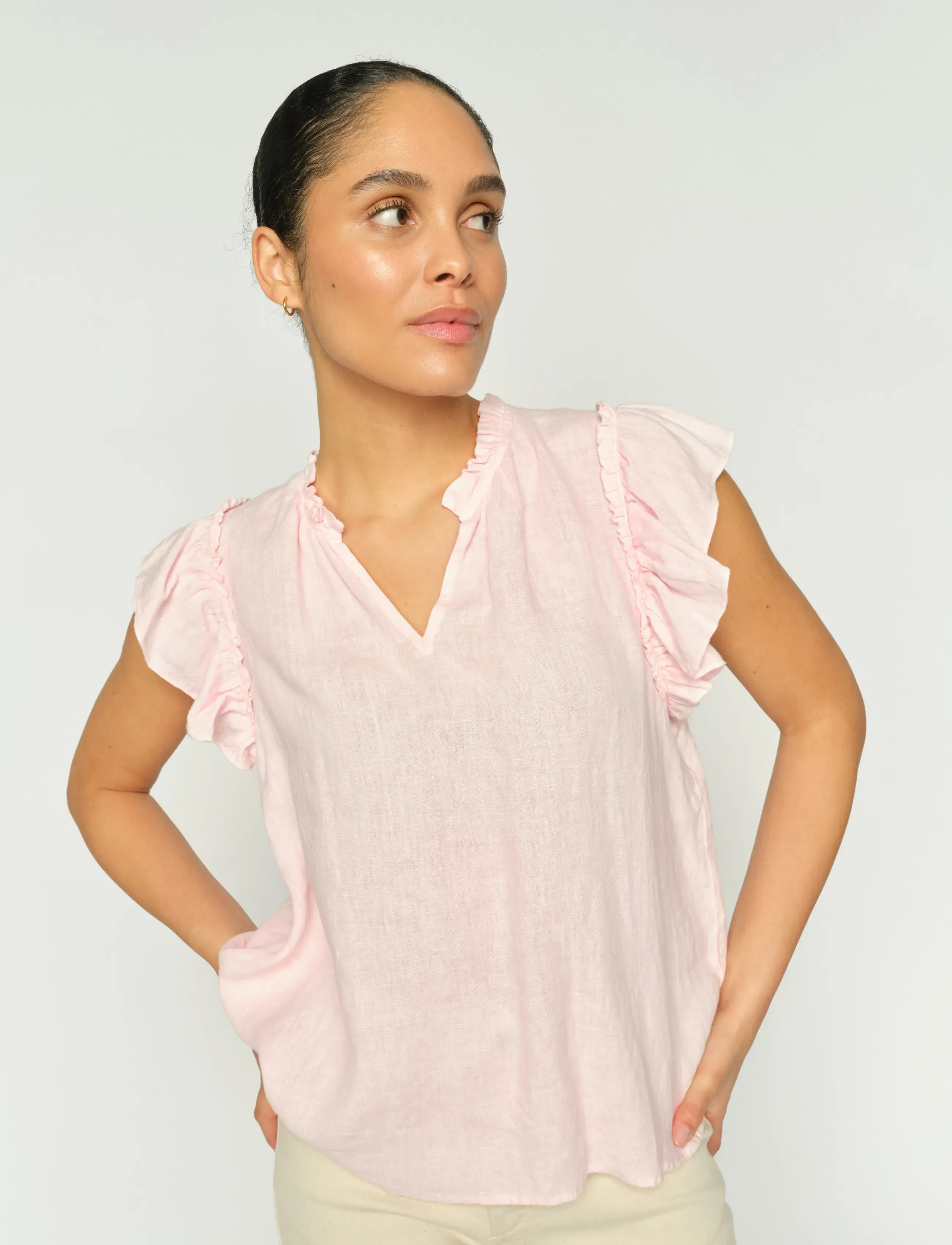 MOS MOSH - MMTea Linen Blouse - lyhythihaiset puserot - ballet slipper - 3