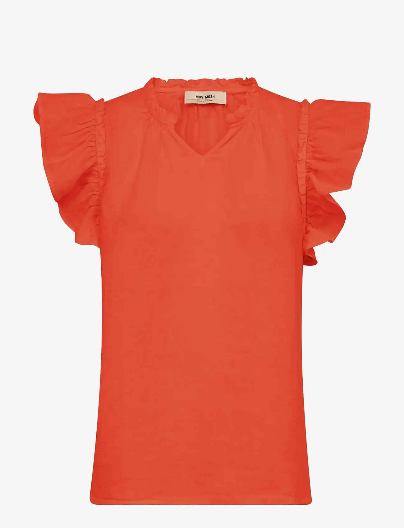 MOS MOSH - MMTea Linen Blouse - kortærmede bluser - spicy orange - 1