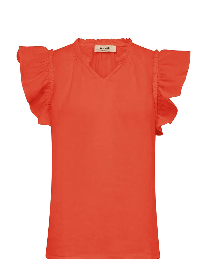 MOS MOSH - MMTea Linen Blouse - kortærmede bluser - spicy orange - 1