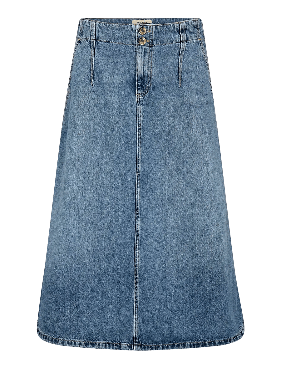 MOS MOSH - MMLeala Denim Skirt - teksaseelikud - mid blue - 1