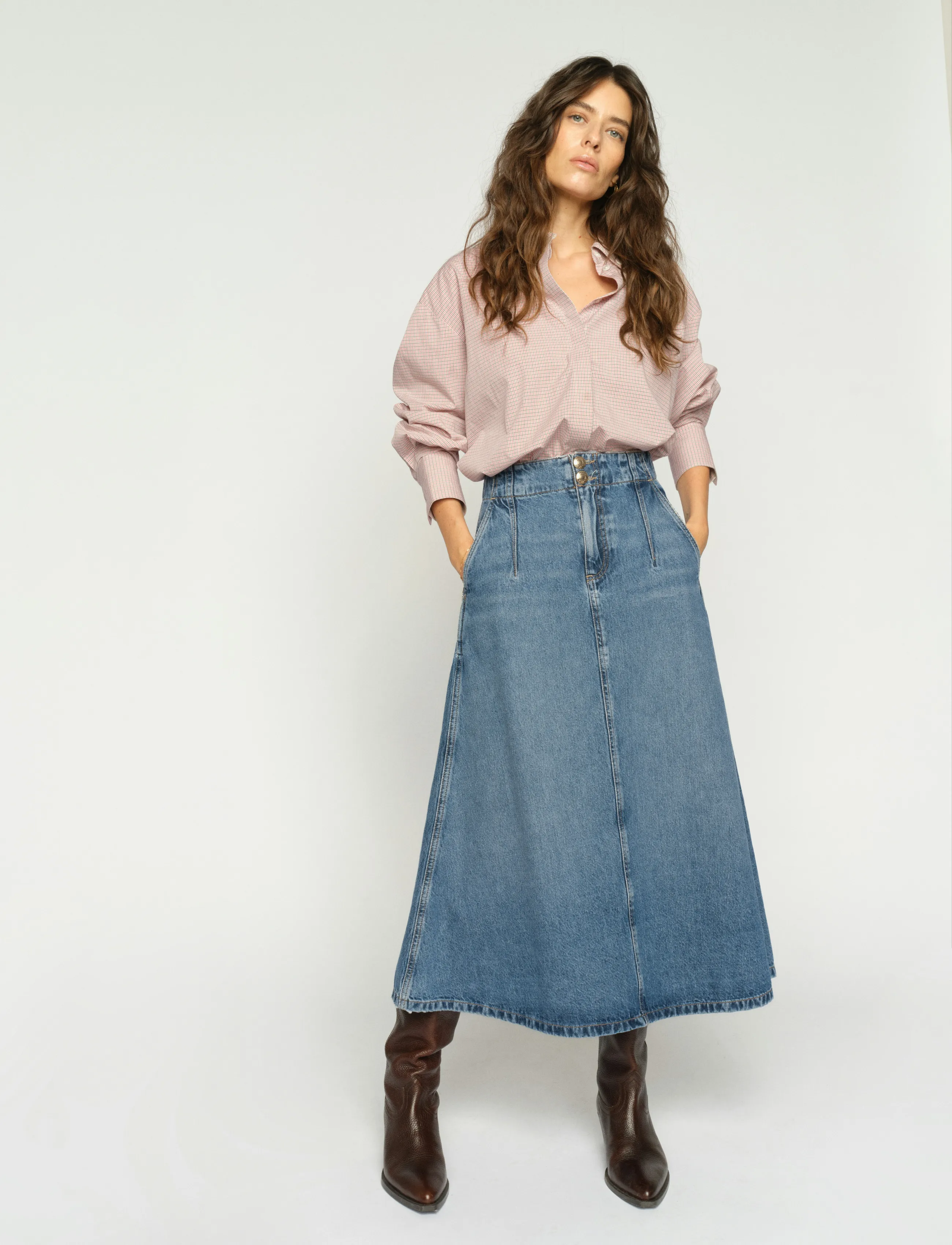 MOS MOSH - MMLeala Denim Skirt - teksaseelikud - mid blue - 0