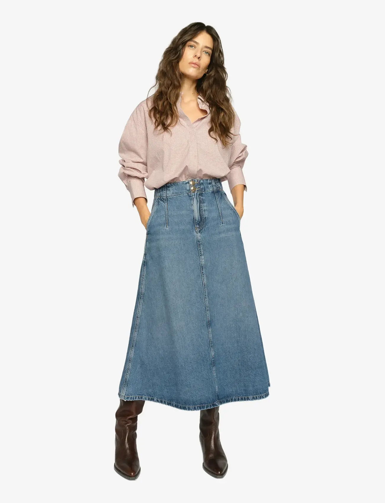 MOS MOSH - MMLeala Denim Skirt - denim skirts - mid blue - 3