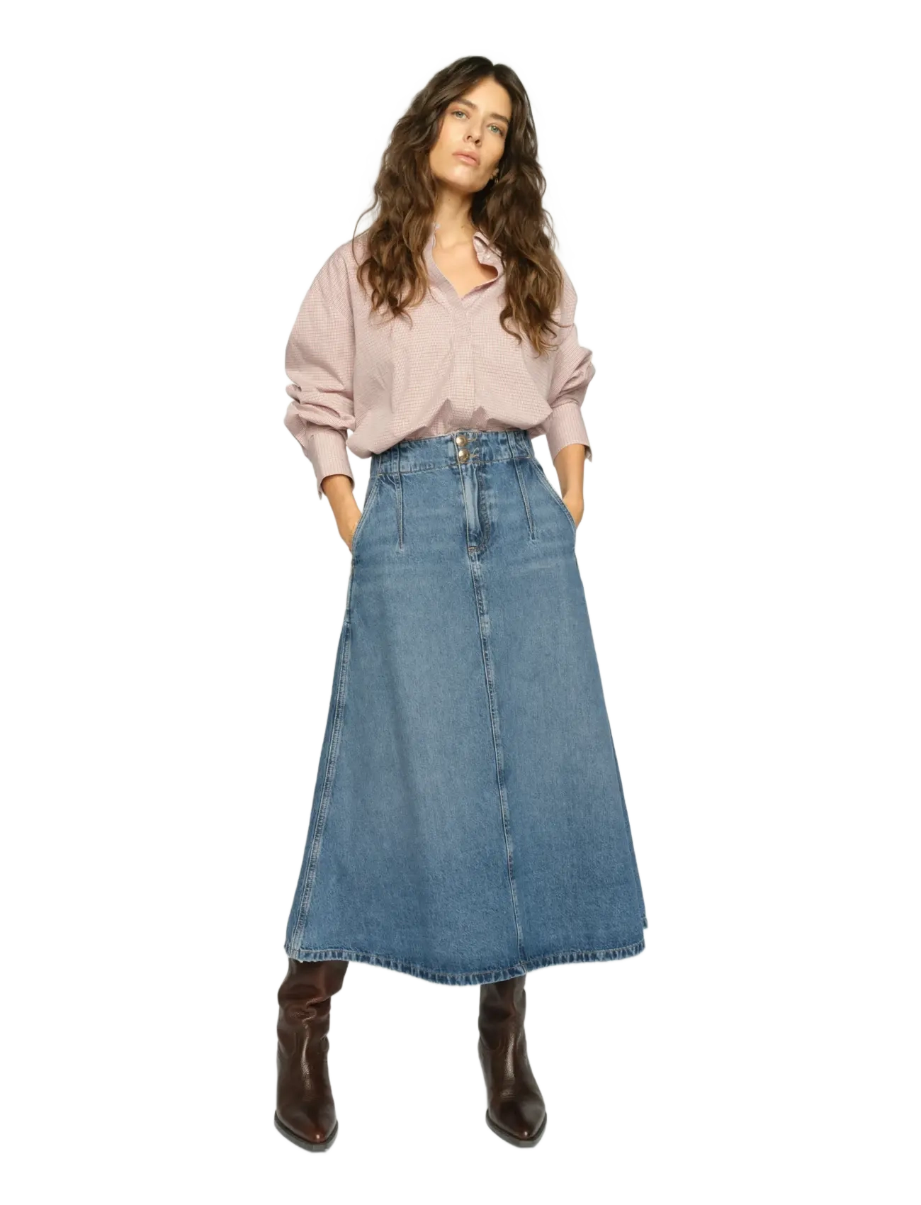 MOS MOSH - MMLeala Denim Skirt - denim skirts - mid blue - 3