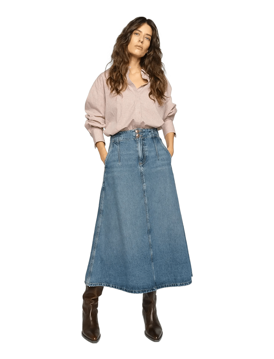 MOS MOSH - MMLeala Denim Skirt - teksaseelikud - mid blue - 3