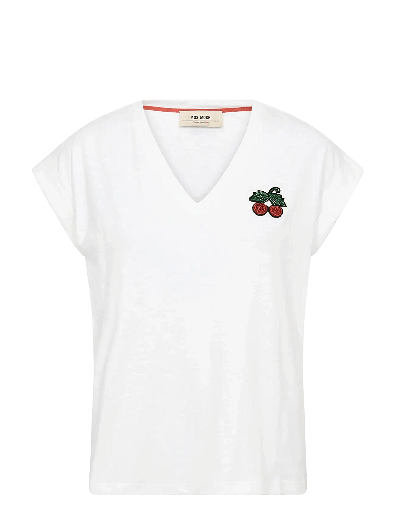 MOS MOSH - MMSilao V-SS Tee - t-shirts - white - 1