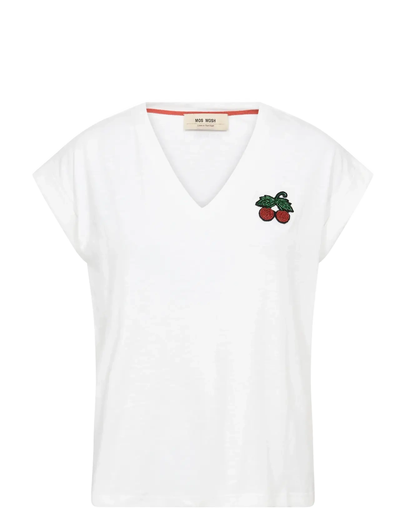 MOS MOSH MMSilao V-SS Tee - Tøj - WHITE / white