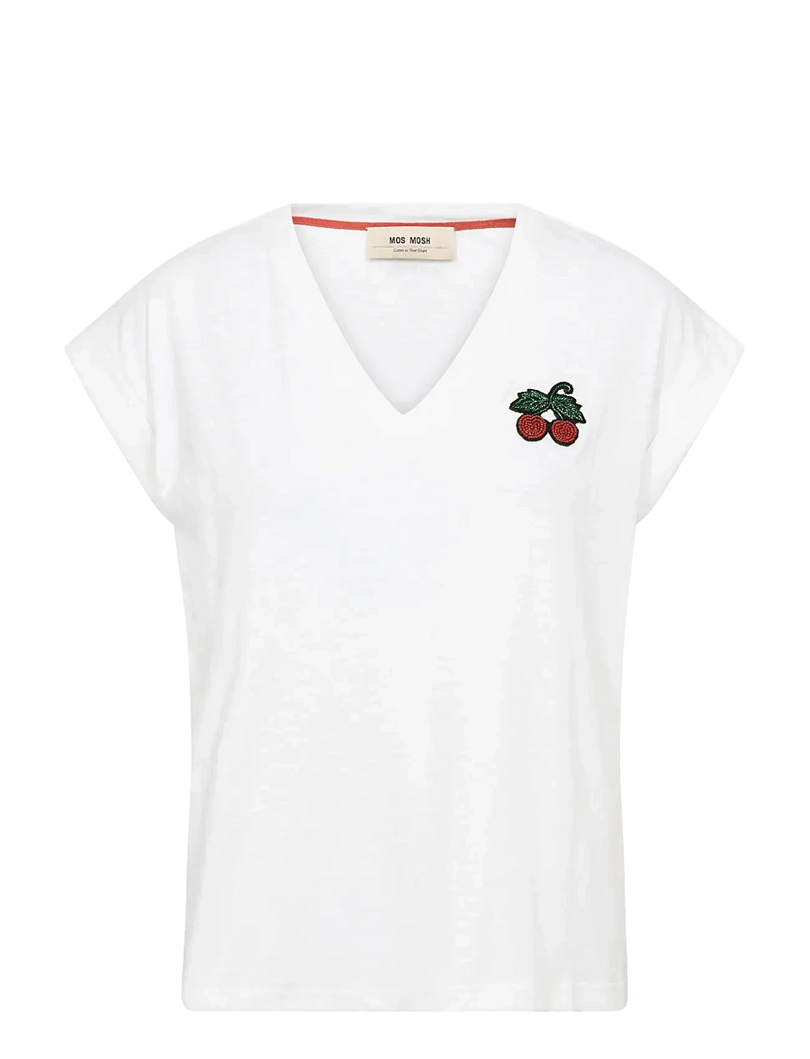 MOS MOSH - MMSilao V-SS Tee - t-shirts - white - 1