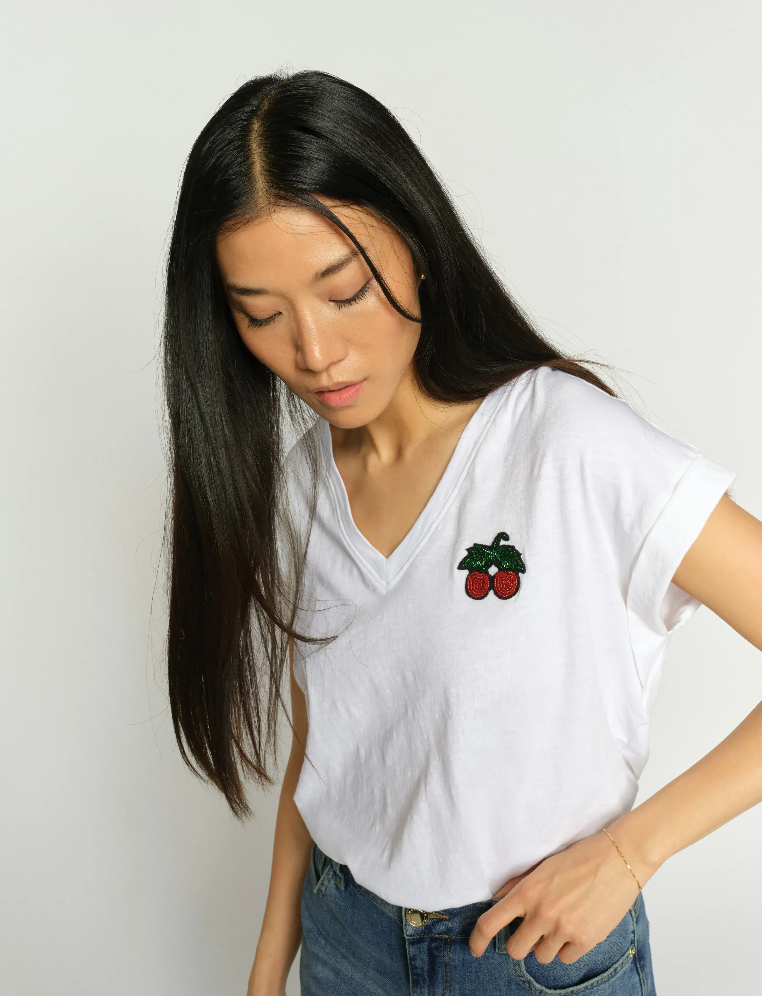 MOS MOSH MMSilao V-SS Tee - T-särgid ja alussärgid - WHITE / white