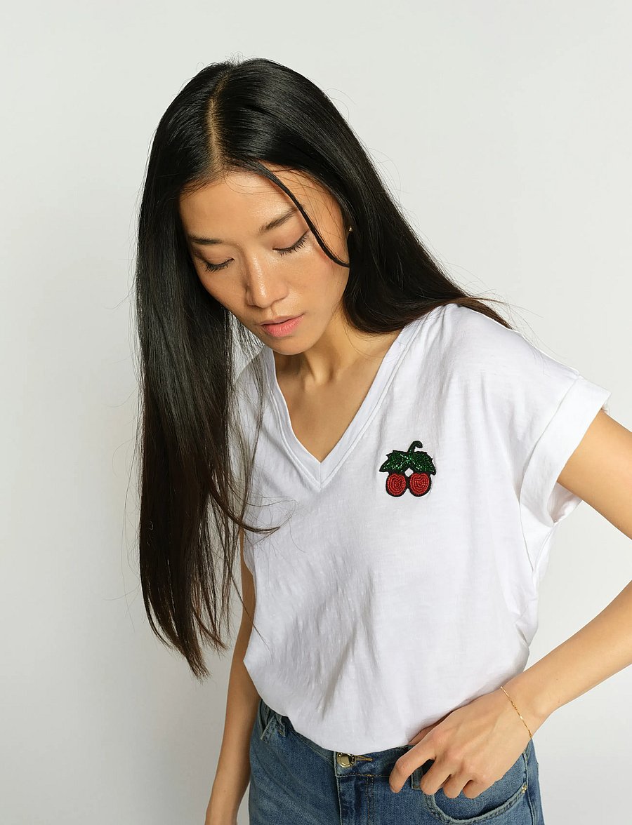 MOS MOSH - MMSilao V-SS Tee - t-shirts - white - 0