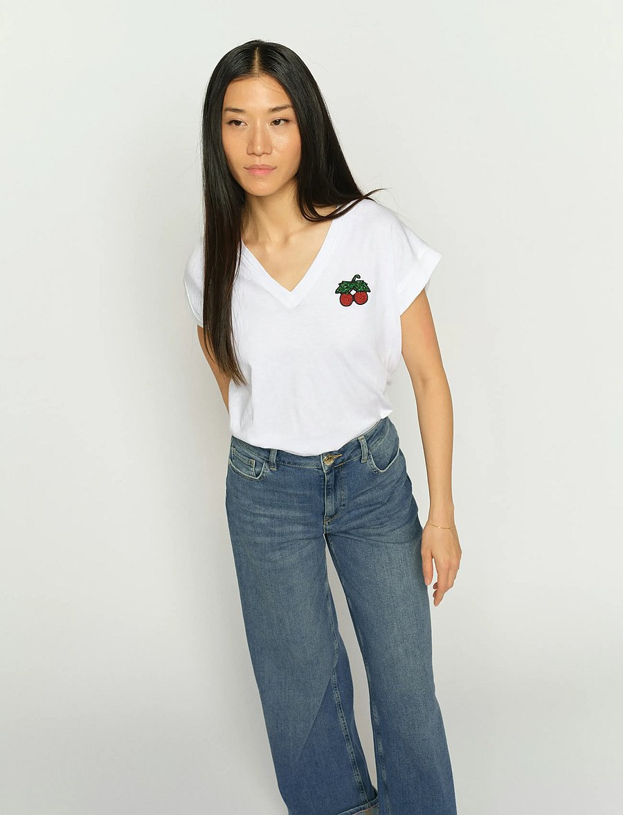 MOS MOSH - MMSilao V-SS Tee - t-shirts - white - 3