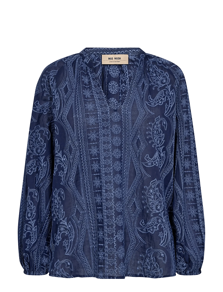 MOS MOSH - MMGata Allo Blouse - långärmade blusar - crown blue - 1