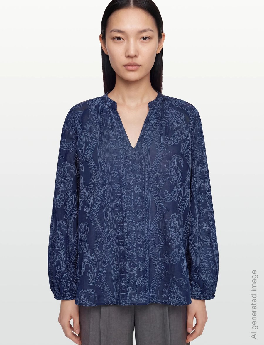 MOS MOSH - MMGata Allo Blouse - långärmade blusar - crown blue - 3