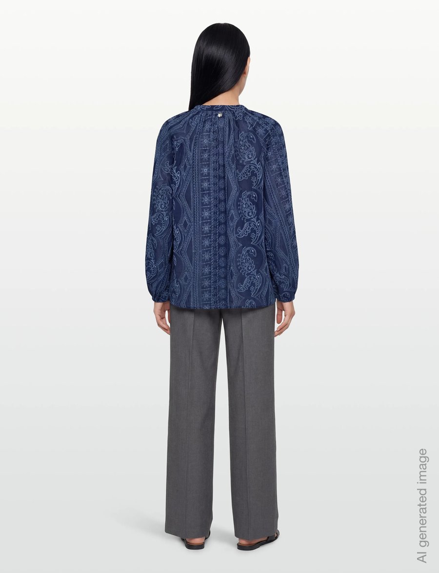 MOS MOSH - MMGata Allo Blouse - långärmade blusar - crown blue - 4