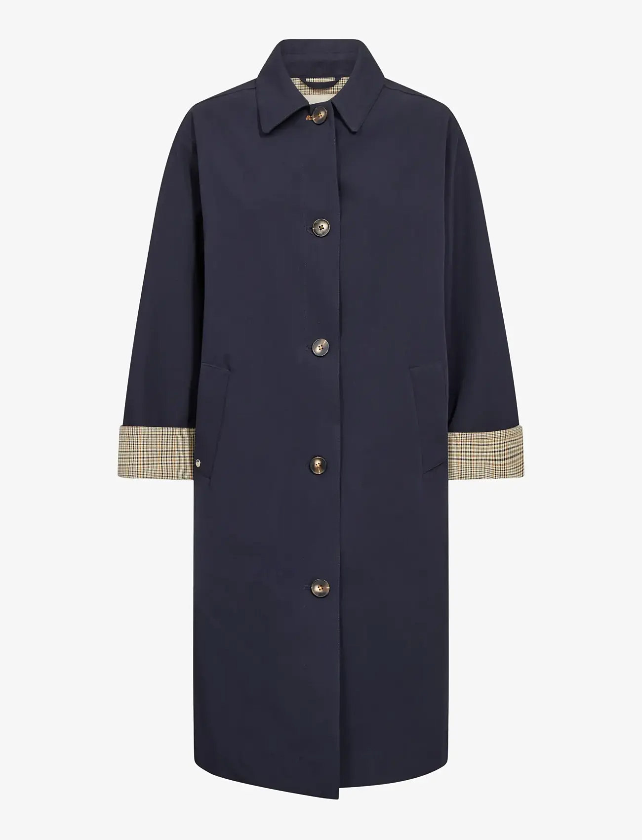 MOS MOSH - MMRiko Bora Trenchcoat - trenchcoats - salute navy - 1