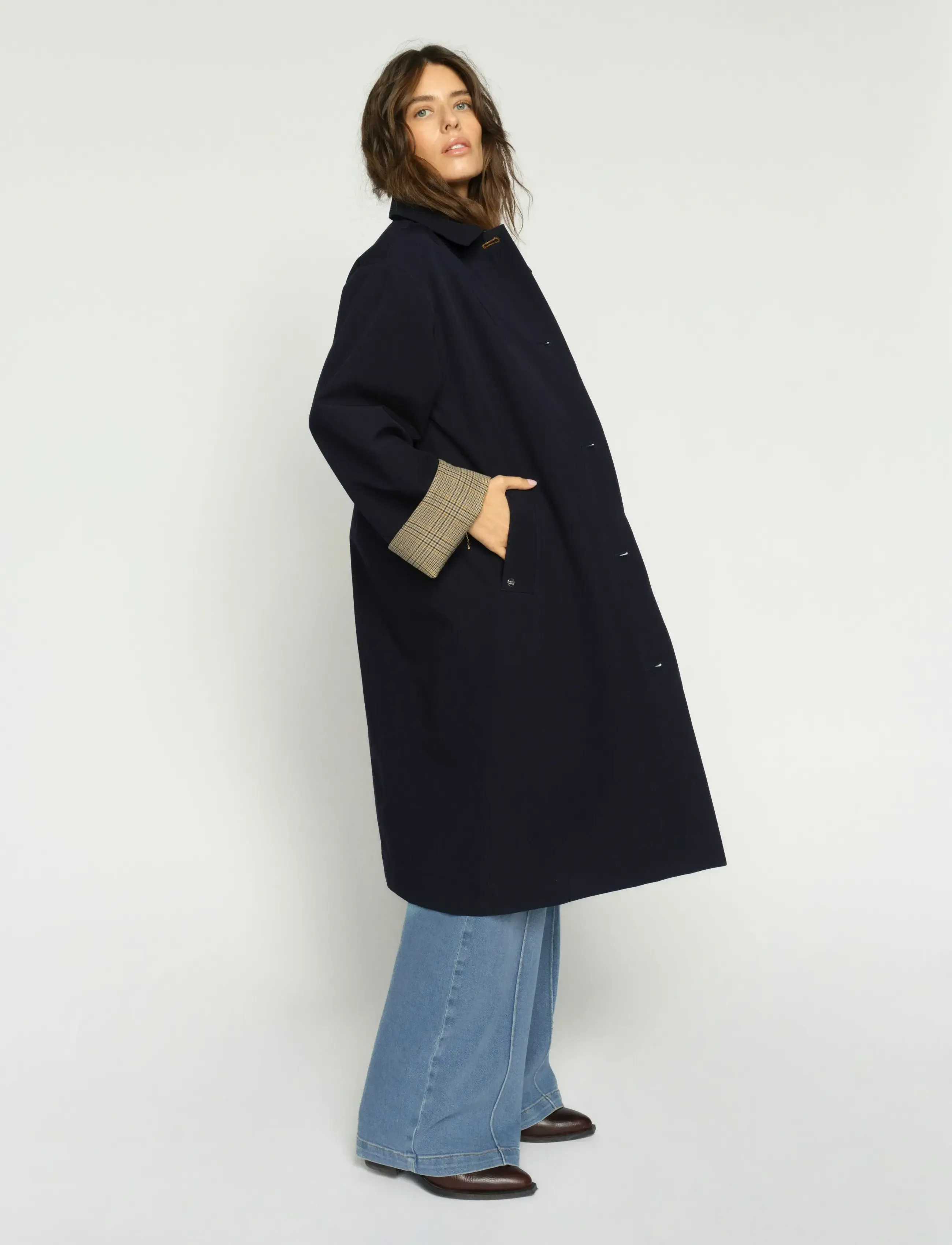 MOS MOSH MMRiko Bora Trenchcoat - MOS MOSH - SALUTE NAVY / navy