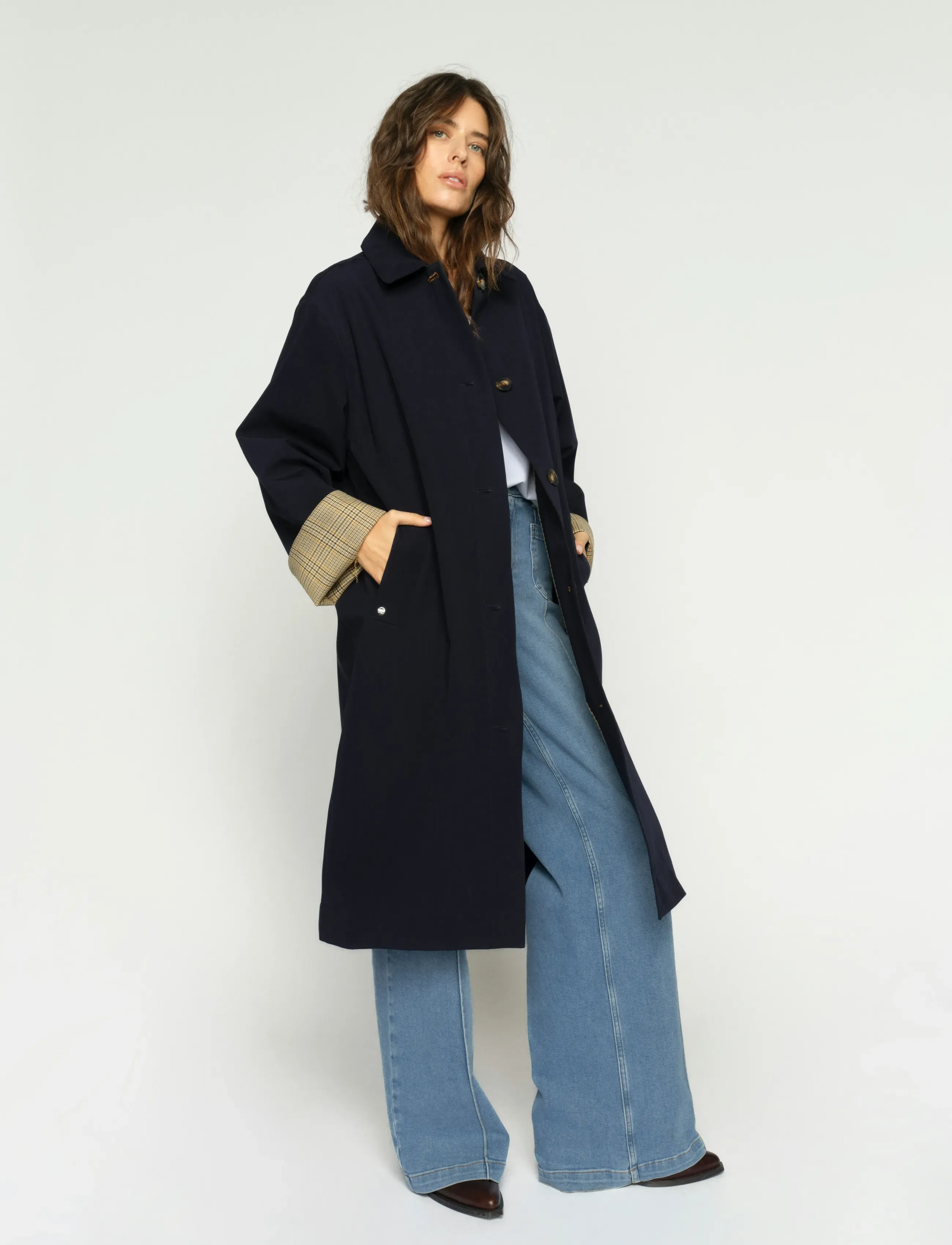 MOS MOSH - MMRiko Bora Trenchcoat - ytterkläder - salute navy - 4