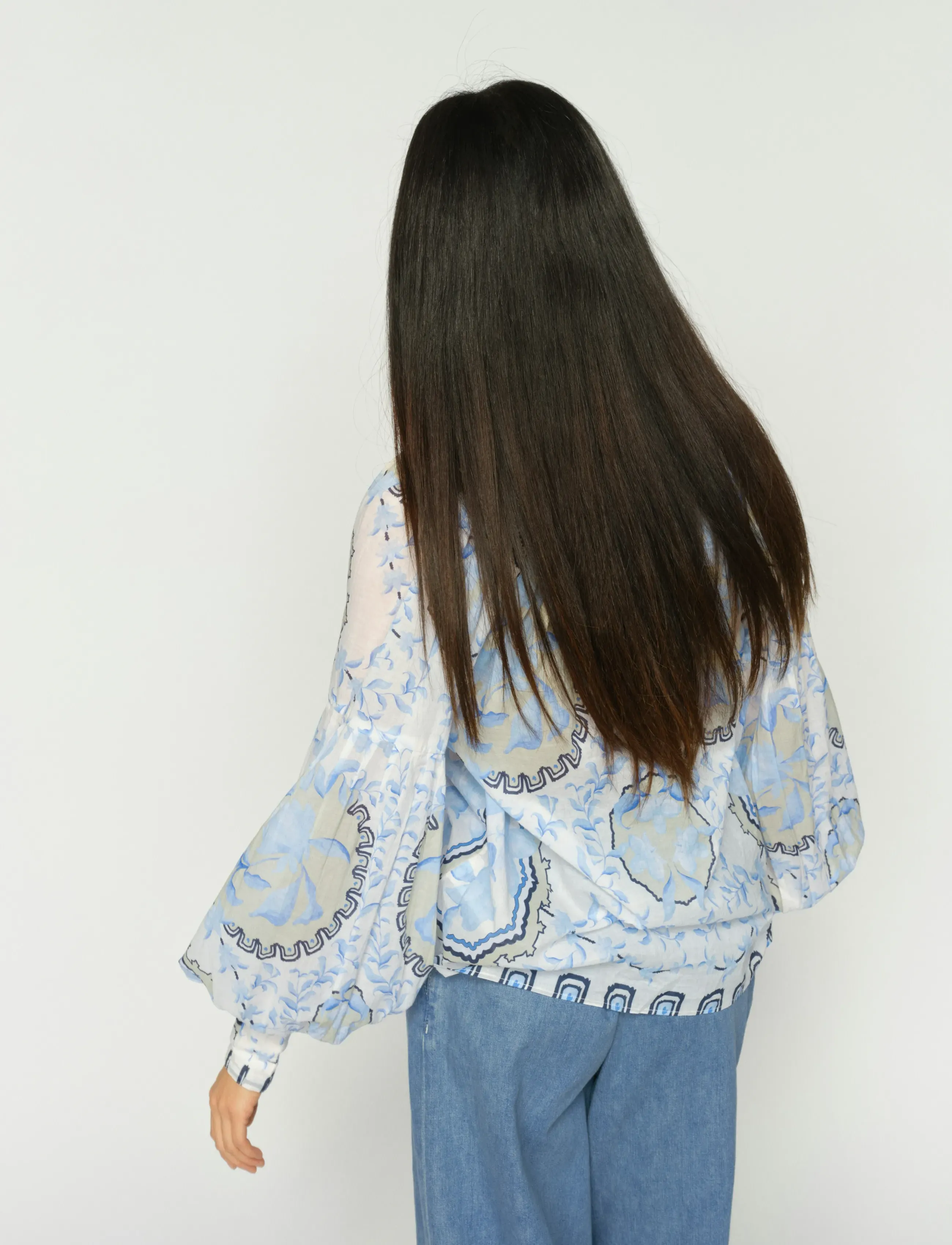 MOS MOSH Mmwylde Orchid Blouse, L, Blouses, Blau - Long-sleeved, Frauen