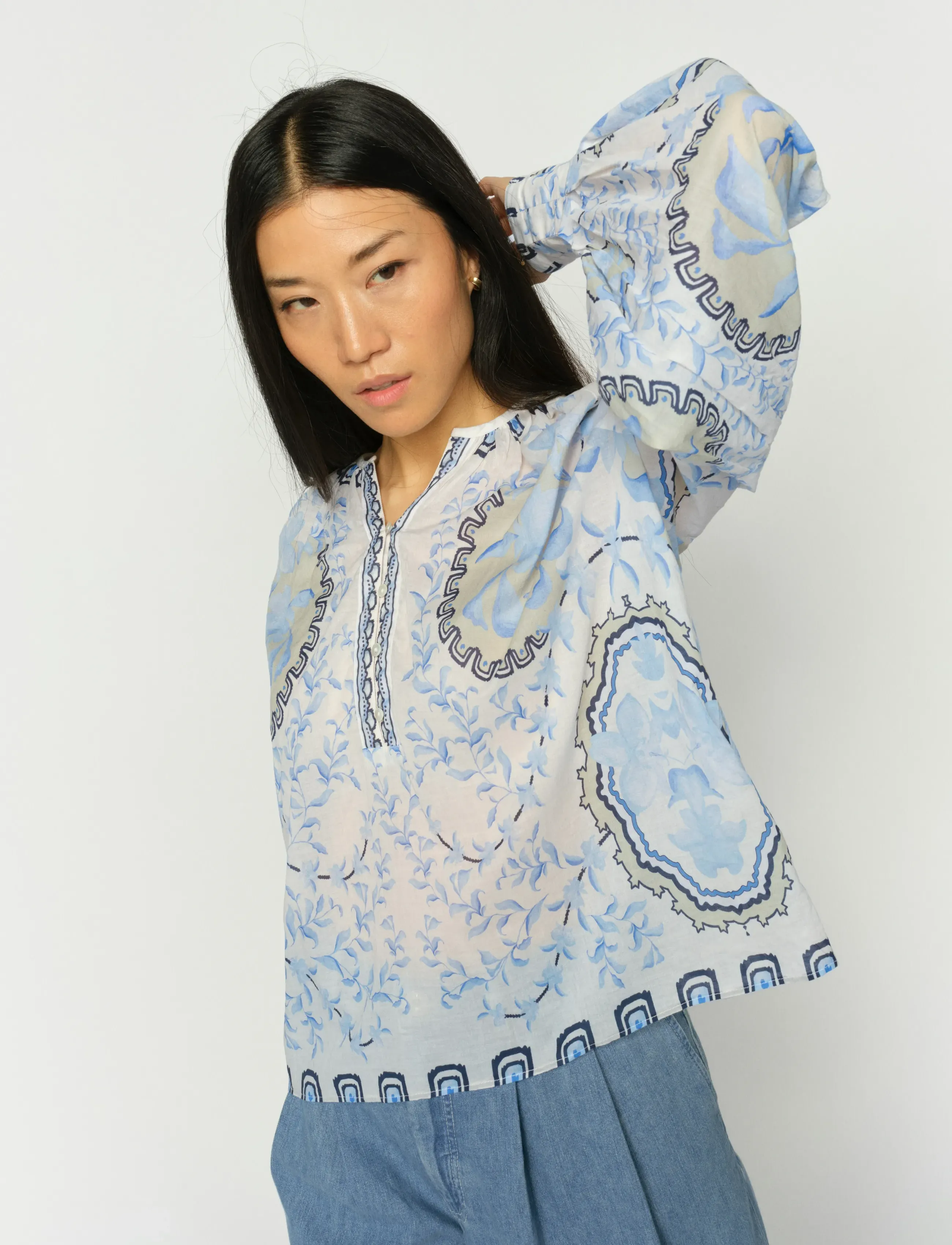 MOS MOSH - MMWylde Orchid Blouse - langärmelige blusen - brunnera blue - 4