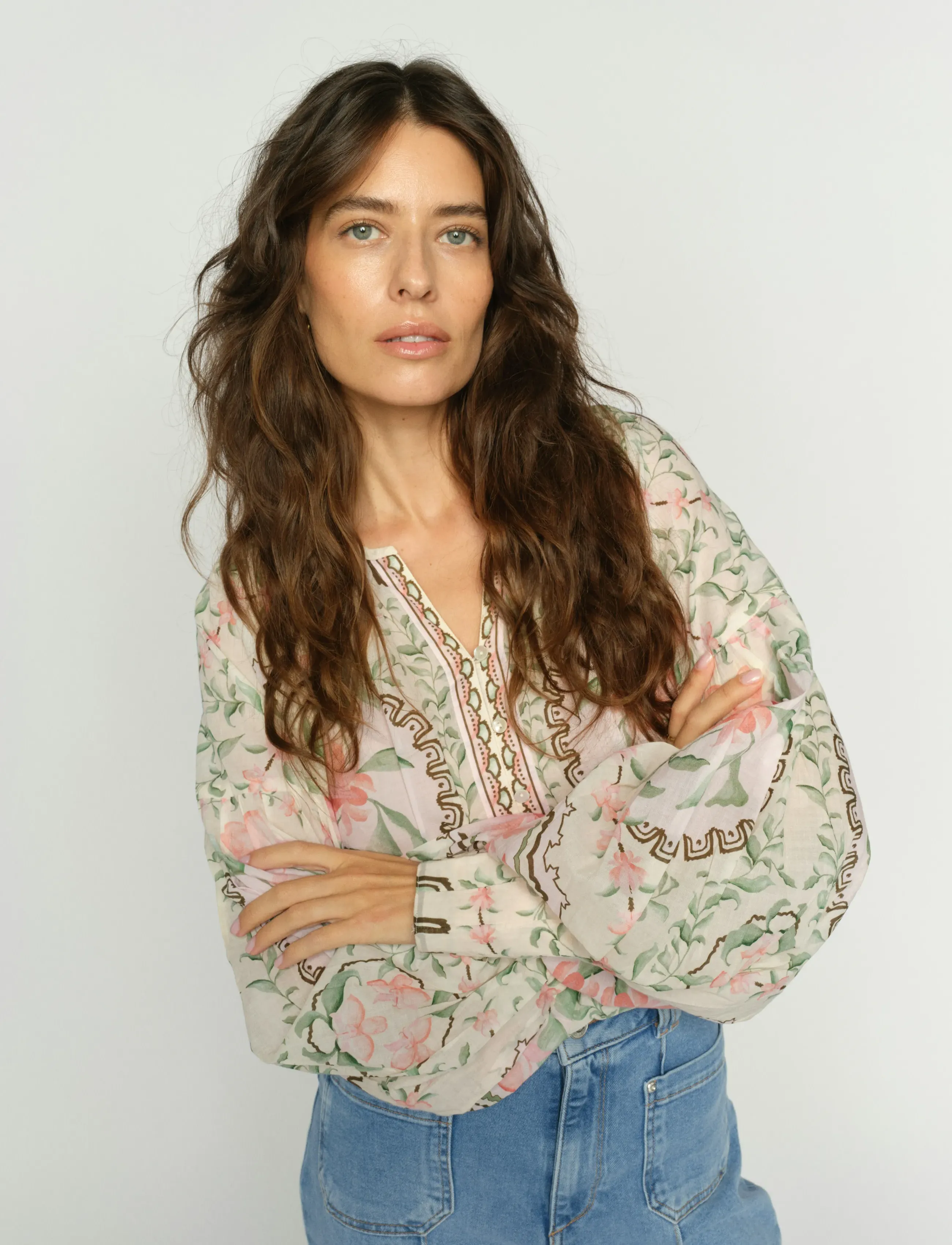 MOS MOSH MMWylde Orchid Blouse - Blusen - TURF GREEN / multi