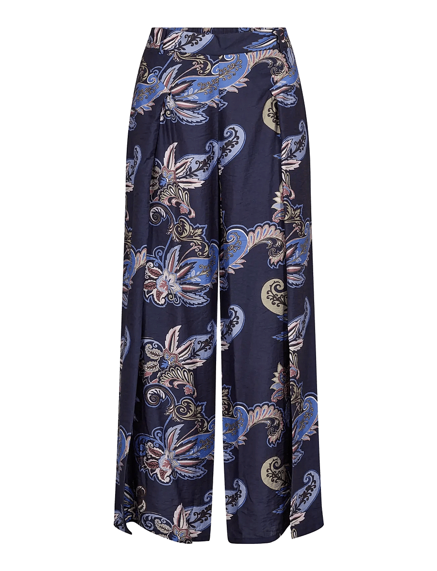 MOS MOSH - MMZoke Paisley Pant - vida byxor - crown blue - 1